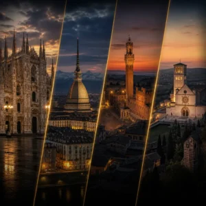 Italian Landmarks at Sunset